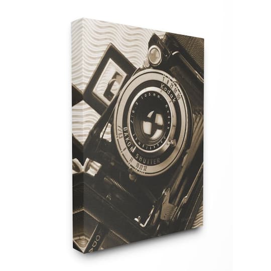 Stupell Industries Vintage Camera Sepia Photograph Canvas Wall Art